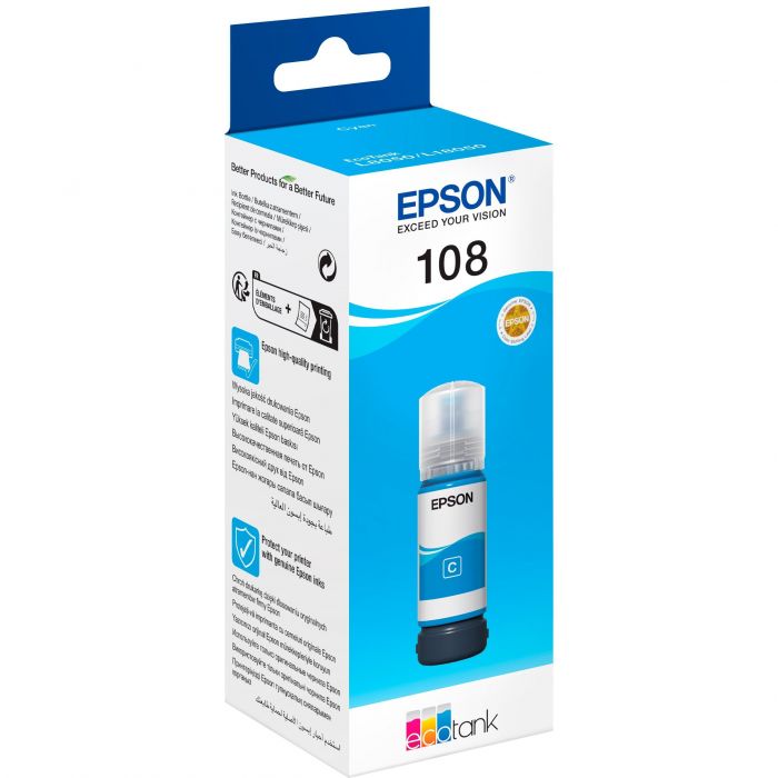 Контейнер з чорнилом Epson 108 EcoTank L8050/L18050 cyan