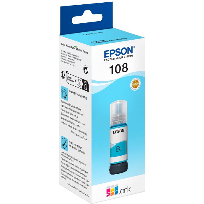 Контейнер з чорнилом Epson 108 EcoTank L8050/L18050 light cyan