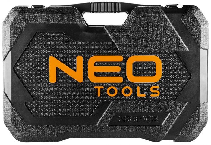 Набір інструментів Neo Tools, 233шт, 1/2", 1/4", 3/8", CrV, кейс