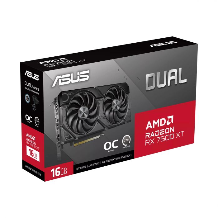 Відеокарта ASUS Radeon RX 7600 XT 16GB GDDR6 DUAL OC DUAL-RX7600XT-O16G