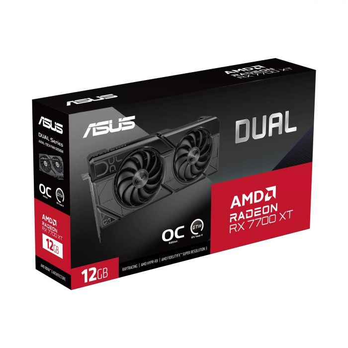 Вiдеокарта ASUS Radeon RX 7700 XT 12GB GDDR6 DUAL OC DUAL-RX7700XT-O12G