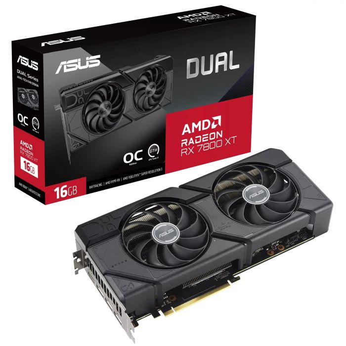 Вiдеокарта ASUS Radeon RX 7800 XT 16GB GDDR6 DUAL OC DUAL-RX7800XT-O16G