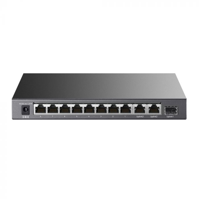 Комутатор TP-LINK TL-SL1311P 8x1FE (8xPoE), 2xGE, 1xSFP, 65Вт, Некерований