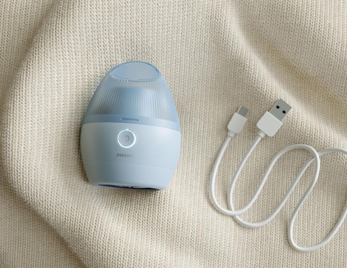 Машинка для видалення катишків Philips, велика площа лез. 90 хв. роботи на одному заряді, USB, блакитний