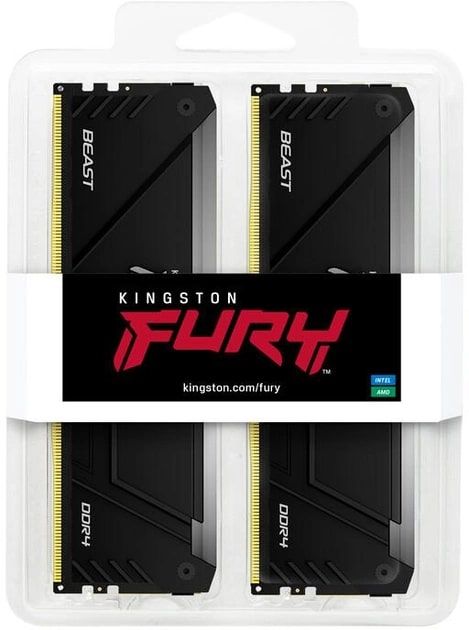 Пам'ять ПК Kingston DDR4 16GB KIT (8GBx2) 3200 FURY Beast RGB