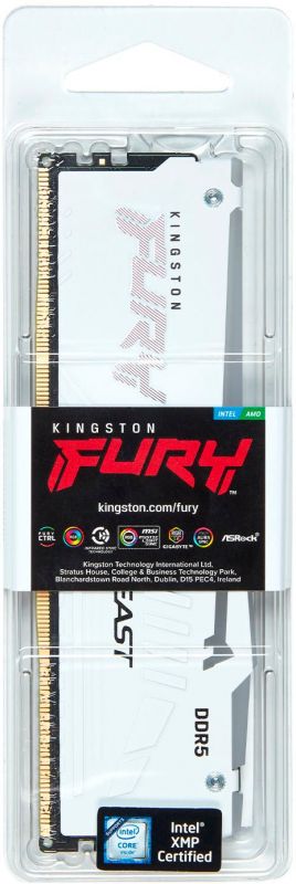 Пам'ять ПК Kingston DDR5 32GB 5600 FURY Beast  RGB XMP Білий