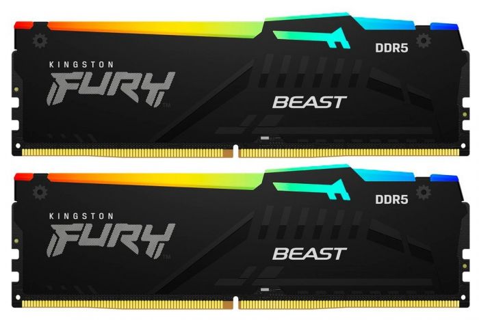 Пам'ять ПК Kingston DDR5 64GB KIT (32GBx2) 5600 FURY Beast RGB