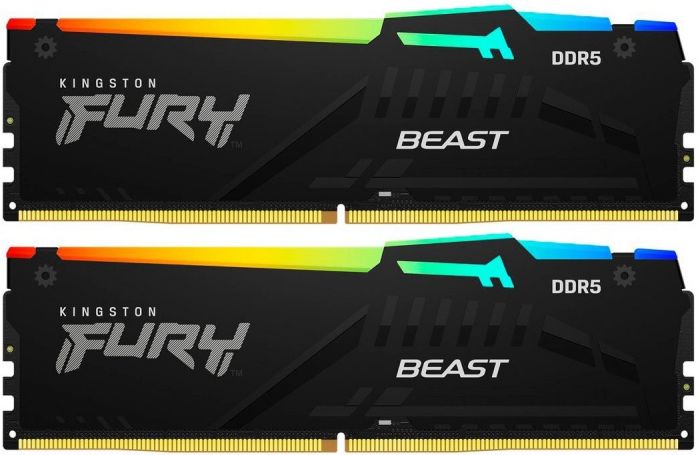 Пам'ять ПК Kingston DDR5 64GB KIT (32GBx2) 5600 FURY Beast RGB