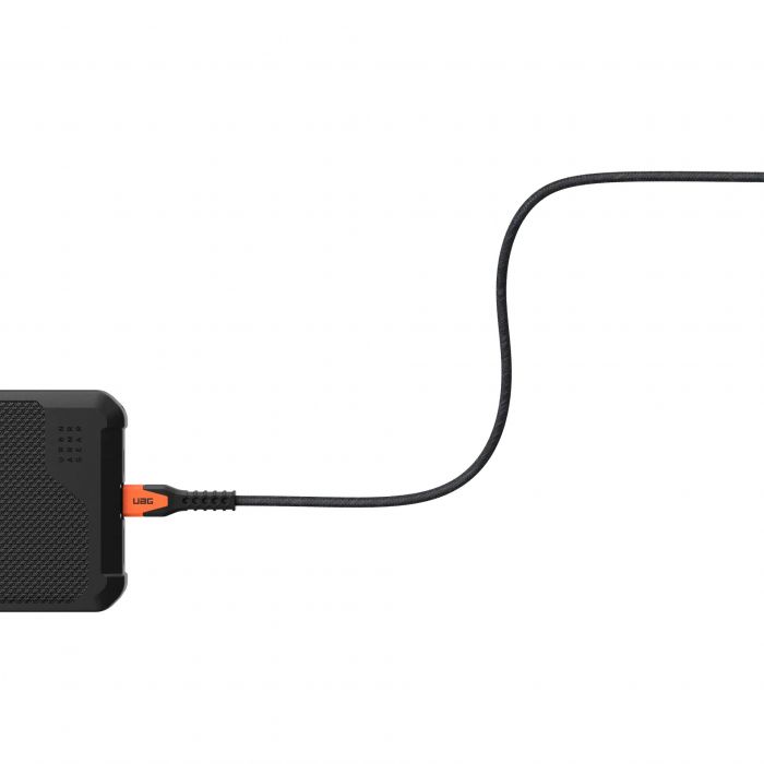 Кабель USB-C > USB-C заряджання/синхронізації UAG, 1.5м, 60Вт, Type-C, Rugged Kevlar, Black/Orange