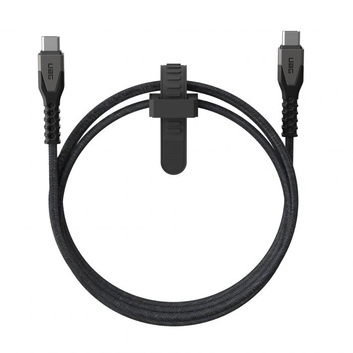 Кабель USB-C > USB-C заряджання/синхронізації UAG, 1.5м, 60Вт, Type-C, Rugged Kevlar, Black/Gray