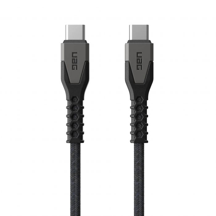 Кабель USB-C > USB-C заряджання/синхронізації UAG, 1.5м, 60Вт, Type-C, Rugged Kevlar, Black/Gray