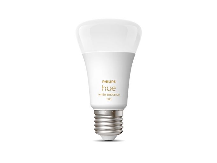 Лампа розумна Philips Hue E27, 11W(60Вт), 2200K-6500K, Tunable white, ZigBee, Bluetooth, димування