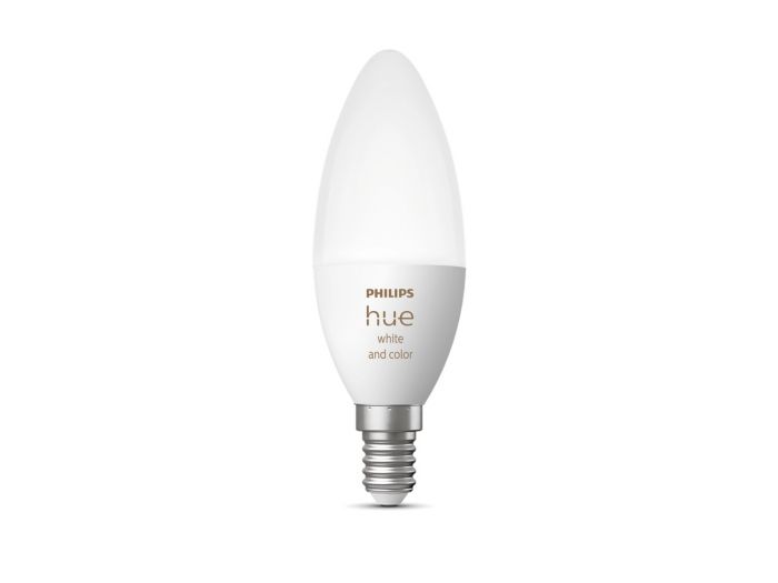 Лампа розумна Philips Hue E14, 5.3W(40Вт), 2000K-6500K, RGB, ZigBee, Bluetooth, димування