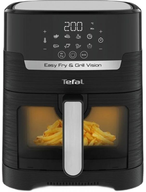 Мультипіч Tefal Easy Fry&Grill Window, 1550Вт, чаша-4.2л, сенсорне керув., 8 програм, пластик, чорний