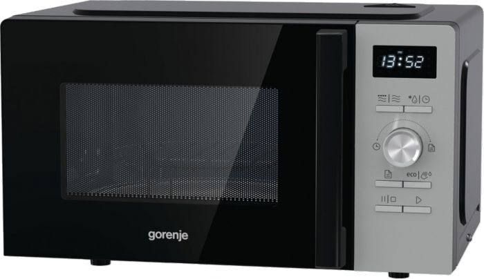 Мікрохвильова піч Gorenje, 20л, електр. керув., 800Вт, гриль, дисплей, 11 програм, нерж