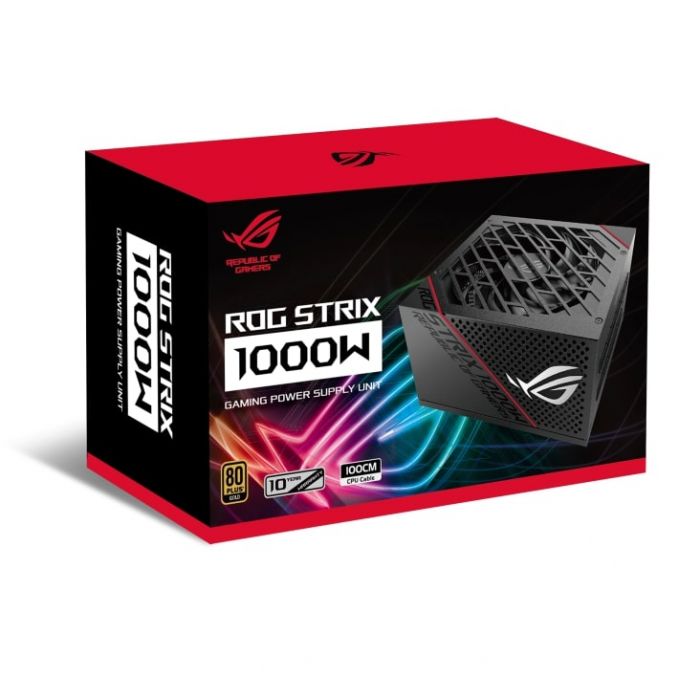 Блок живлення ASUS ROG STRIX (1000W), >90%, 80+ Gold, 135мм, 1xMB 24pin(20+4), 2xCPU 8pin(4+4), 8xMolex, 8xSATA, 6xPCIe 8pin(6+2), Fully Modular, ROG-STRIX-1000G