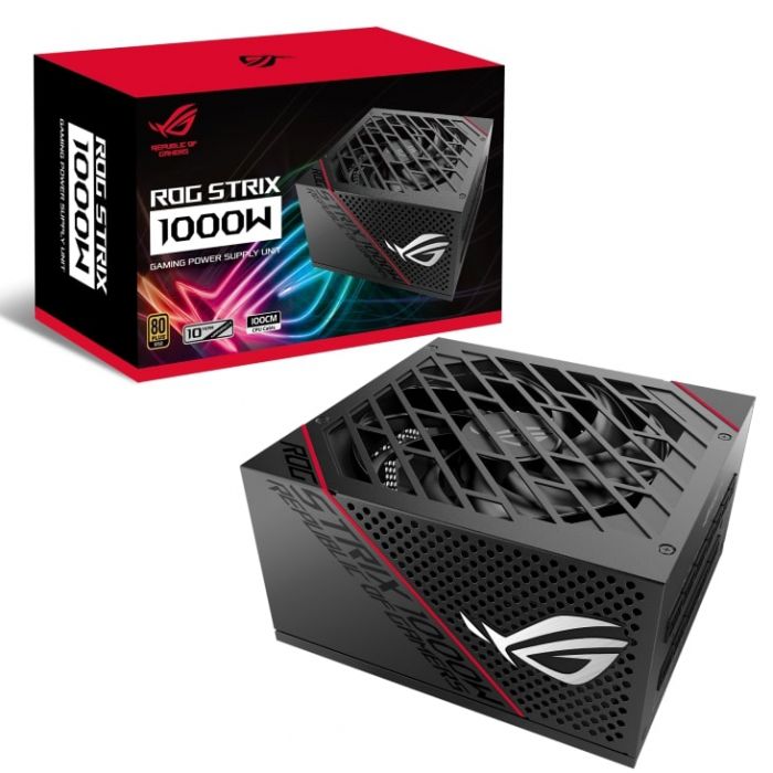 Блок живлення ASUS ROG STRIX (1000W), >90%, 80+ Gold, 135мм, 1xMB 24pin(20+4), 2xCPU 8pin(4+4), 8xMolex, 8xSATA, 6xPCIe 8pin(6+2), Fully Modular, ROG-STRIX-1000G