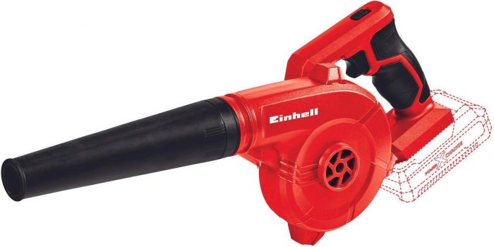 Повітродув акумуляторний Einhell TE-CB 18/180 Li - Solo, 18В, 130/180 км/г, 3 насадки,  0.9кг, без АКБ і ЗП