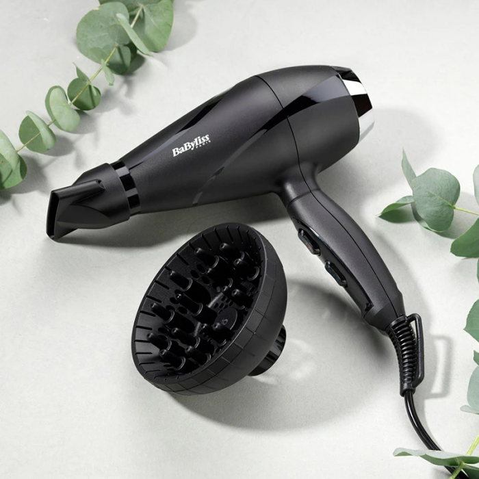 Фен Babyliss Shine Pro, 2200Вт, 2 режими, дифузор, іоніз-я, хол. обдув, чорний