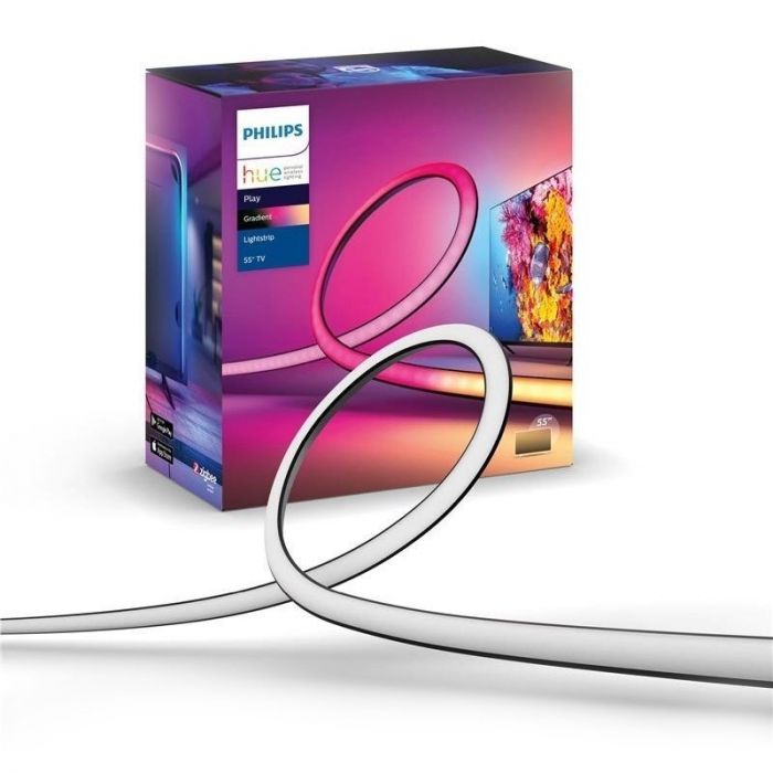 Стрічка світлодіодна розумна Philips Hue Play для ТВ 55", 0.5W(20Вт), 2000K-6500K, RGB, Gradient, ZigBee, димування, блок живлення, 216см