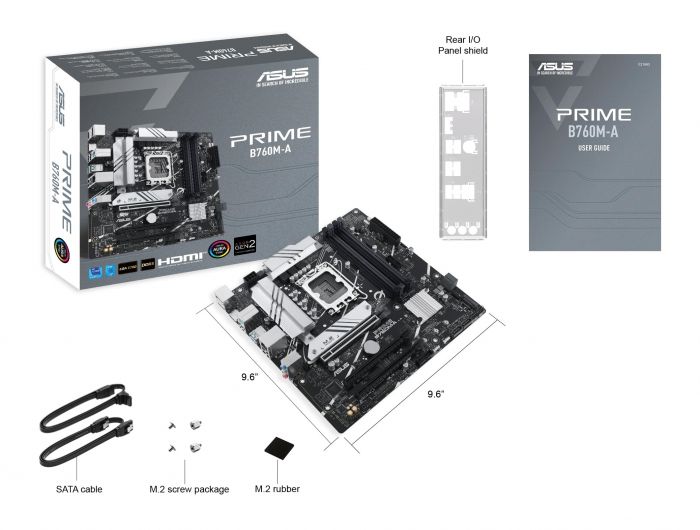 Материнcька плата ASUS PRIME B760M-A-CSM s1700 B760 4xDDR5 M.2 HDMI DP mATX CSM