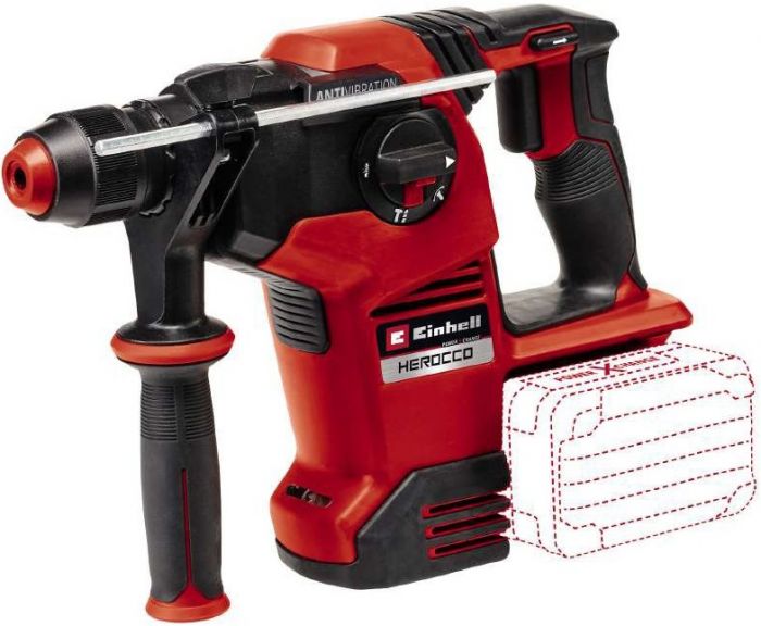 Перфоратор акумуляторний Einhell HEROCCO 36/28, SDS-plus, 36В(18+18), 3.2Дж, 0-1100об•хв, кейс, безщіткоий, 3.35кг, без АКБ та ЗП