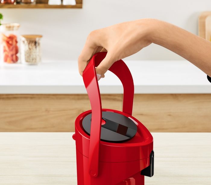 Термос Tefal Ponza Pump, 1.9л, пластик, скло, червоний