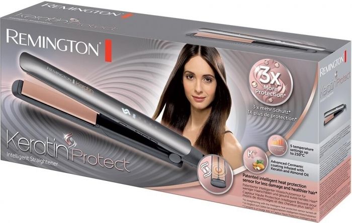 Випрямляч Remington Keratin Protect, 55Вт, темп.режимів-5, 160-230С, кераміка, сріблястий