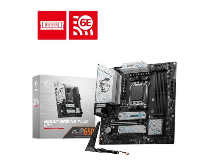 Материнcька плата MSI B650M GAMING PLUS WIFI sAM5 B650 4xDDR5 HDMI DP WiFi BT mATX