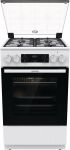 Плита Gorenje комбінована, 70л, 50x60см, дисплей, IconLed, емальовані, білий