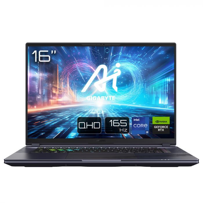 Ноутбук AORUS 16 QHD 165Hz, Intel i9-14900HX, 32GB, F2TB, NVD4070-8, W11, чорний