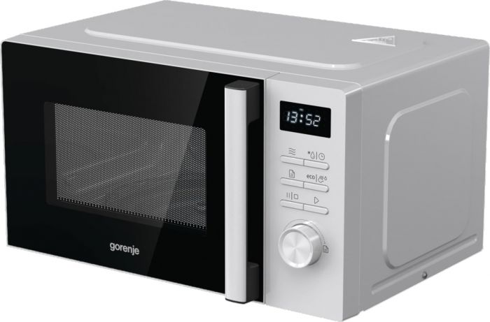 Мікрохвильова піч Gorenje, 20л, електр. керув., 800Вт, дисплей, білий