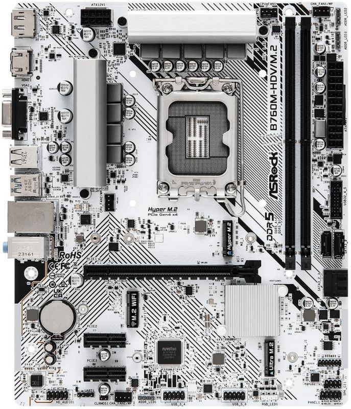 Материнська плата ASRock B760M-HDV/M.2 s1700 B760 2xDDR5 M.2 HDMI DP mATX