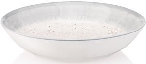 Тарілка супова Ardesto Siena, 20см, порцеляна, біло-сірий