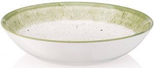 Тарілка супова Ardesto Siena, 20см, порцеляна, біло-зелений