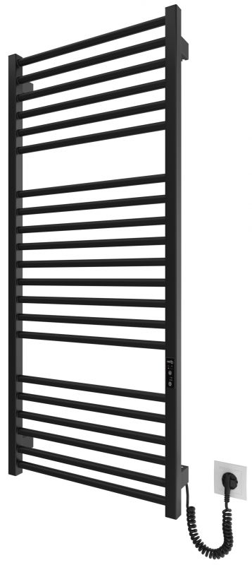 Рушникосушка Hygge Family електрична Derby, 1170х530х80мм, таймер-регулятор, сталь, чорний матовий