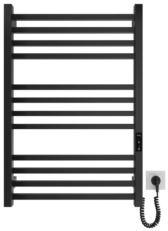 Рушникосушка Hygge Family електрична London, 770х530х80мм, таймер-регулятор, сталь, чорний матовий
