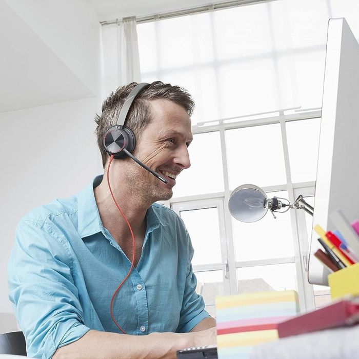 Гарнітура комп'ютерна стерео On-ear Poly Blackwire 8225-M, USB-A, USB-C, всеспрямований, ANC, Acoustic Fence, Microsoft Teams, чорний