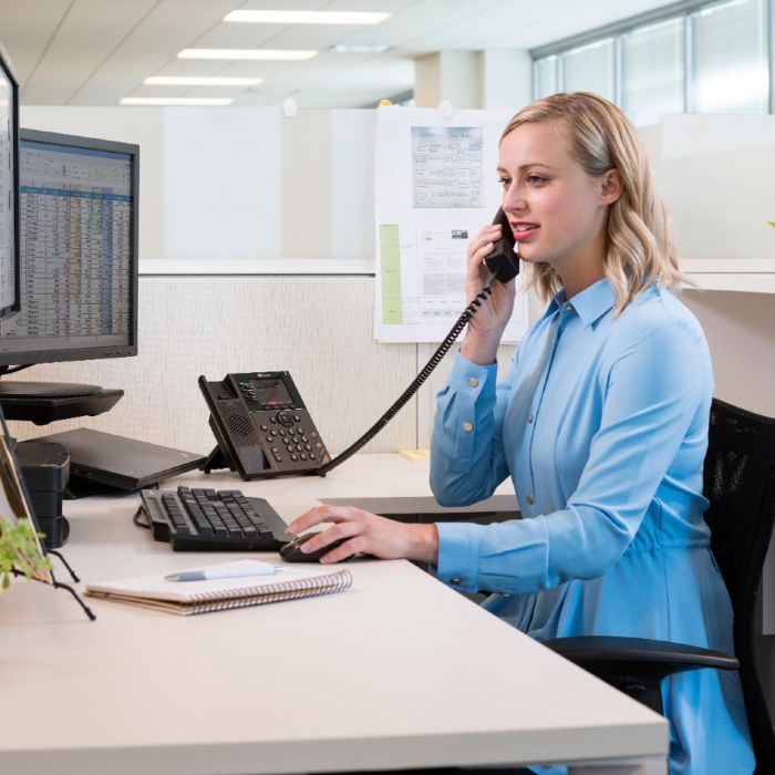 SIP-телефон Poly OBi VVX 350, 6 ліній, PoE, чорний