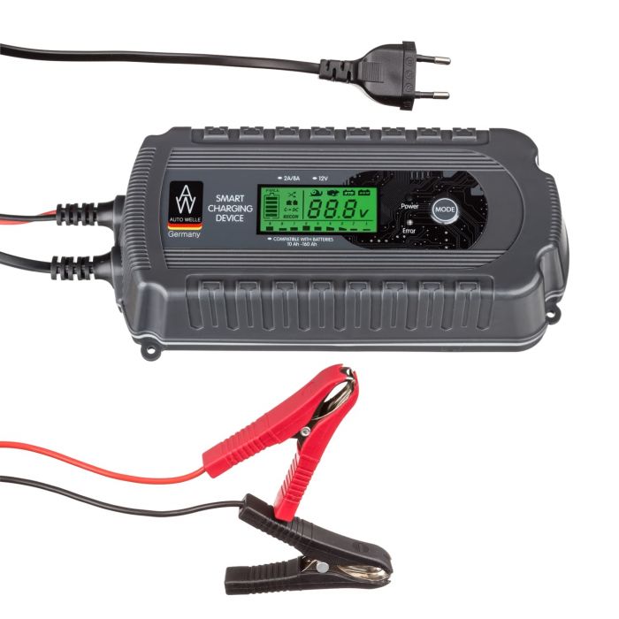 Зарядний пристрій Konner&Sohnen Auto Welle AW05-1208, 230В, 12В, 2A/8A, для STD/AGM/GEL 10-160А-год, режими швидкий та повільний