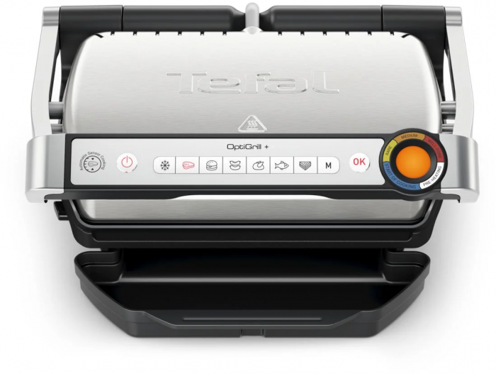 Гриль Tefal притискний OptiGrill+ 2000Вт, темп. режимів-4, знімні пластини, алюміній, метал