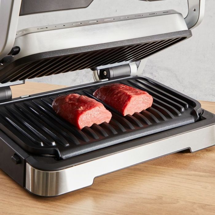 Гриль Tefal прижимний OptiGrill 2in1 XL 2200Вт, темп. режимів-4, з`ємні пластини, сенсор товщини продуктів, метал