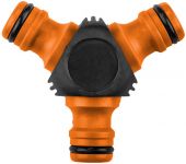 Конектор-трійник для шланга Neo Tools 1/2"-3/4", двокомпонентний Конектор-трійник для шланга Neo Tools 1/2"-3/4", двокомпонентний