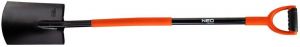 Лопата штикова Neo Tools пряма, руків'я металеве D-подібне, 125см, 2.12кг