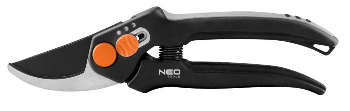 Секатор площинний Neo Tools, d різу 15мм, 185мм, 164г