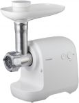 М'ясорубка Panasonic, 1700Вт, 3кг/мин, 3 решітки, насадка для ковбас, пластик, білий