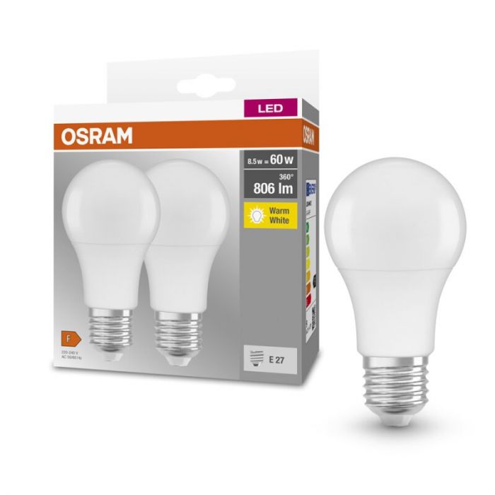 Набір ламп 2шт OSRAM LED E27 8.5Вт 2700К 806Лм A60