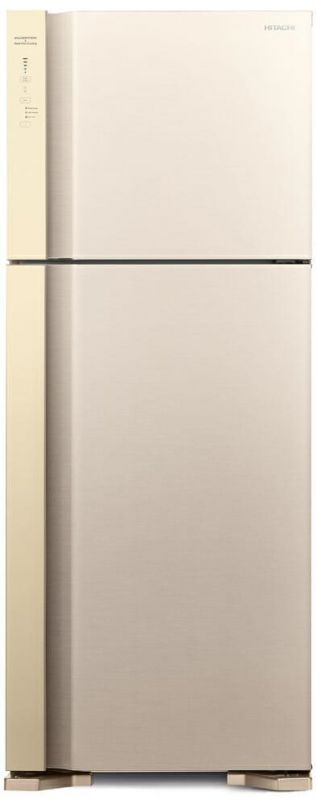 Холодильник Hitachi з верхн. мороз., 184x72х74, холод.відд.-345л, мороз.відд.-105л, 2дв., А++, NF, інв., зона нульова, бежевий