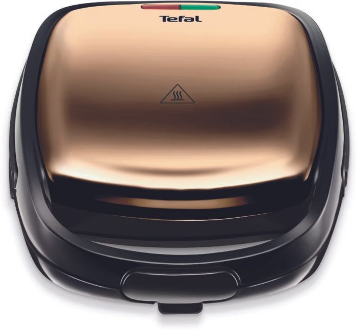 Мультимейкер Tefal Coppertinto 700Вт, тефлон, 2 пластини, корпус-метал, чорно-бронзовий