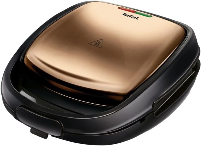 Мультимейкер Tefal Coppertinto 700Вт, тефлон, 2 пластини, корпус-метал, чорно-бронзовий